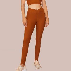 Wolven Turmeric Crossover Pocket Legging NWT